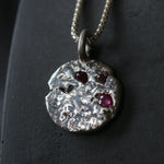 Silver and Rubies Sand Cast Necklace - Image 2