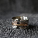 Silver and Gold Bridge Toad Texture Ring - Image 1