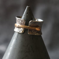 Silver and Gold Bridge Toad Texture Ring