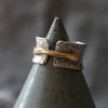 Silver and Gold Bridge Toad Texture Ring - Thumbnail 3