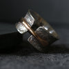 Silver and Gold Bridge Toad Texture Ring - Thumbnail 6