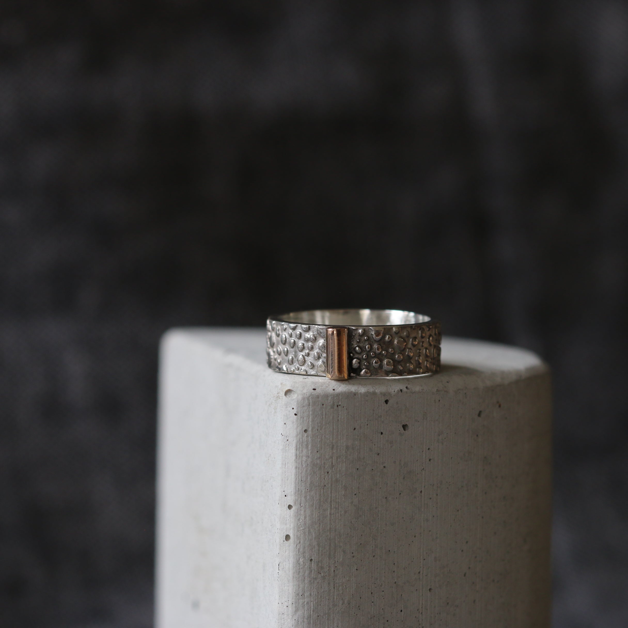 Slim Silver Toad Texture Ring Bar