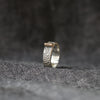 Slim Silver Toad Texture Ring with Gold Bar - Thumbnail 2