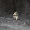 Slim Silver Toad Texture Ring with Gold Bar - Thumbnail 3