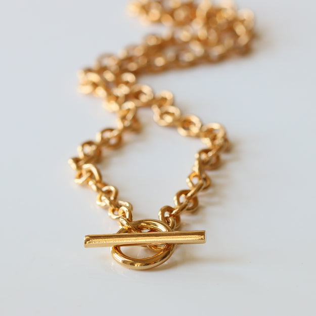 Solo Gold Vermeil T-Bar Necklace - Image 5