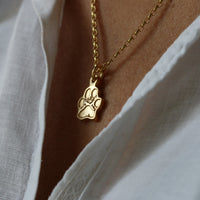 Gold Paw Print Necklace - Thumbnail 3