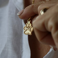 Gold Paw Print Necklace - Thumbnail 2