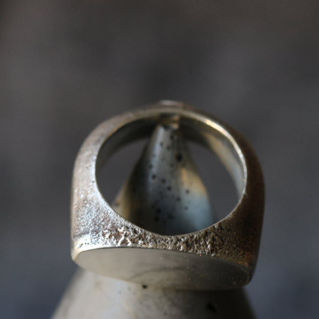 Sand Cast Personalised Silver Signet Ring - Image 6
