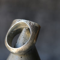 Sand Cast Personalised Silver Signet Ring - Thumbnail 4