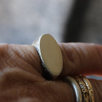 Sand Cast Personalised Silver Signet Ring - Thumbnail 9