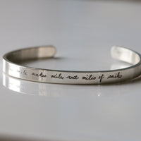 Silver Handwriting Cuff Bracelet - Thumbnail 1