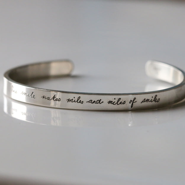 Silver Handwriting Cuff Bracelet