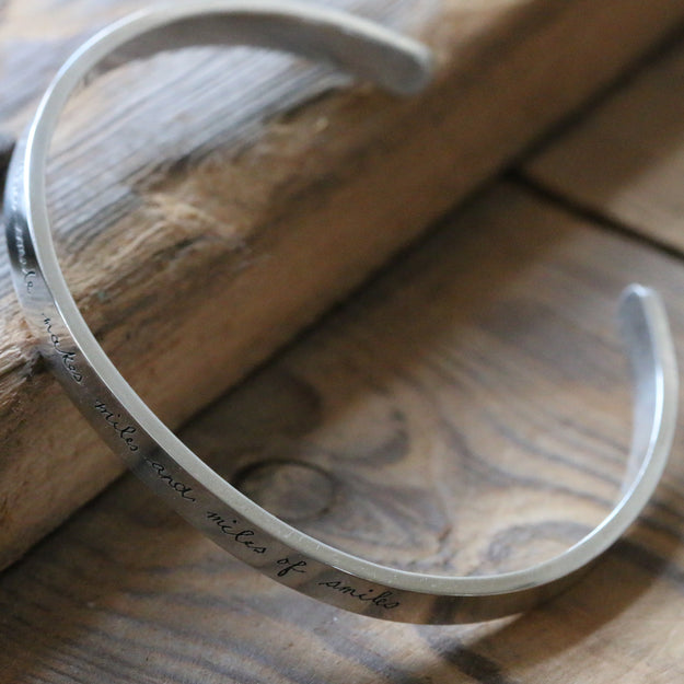 Silver Handwriting Cuff Bracelet