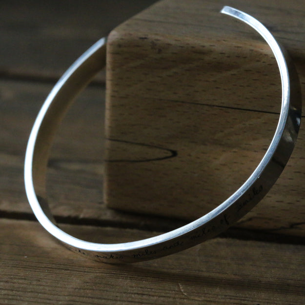 Silver Handwriting Cuff Bracelet