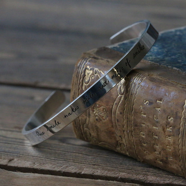 Silver Handwriting Cuff Bracelet