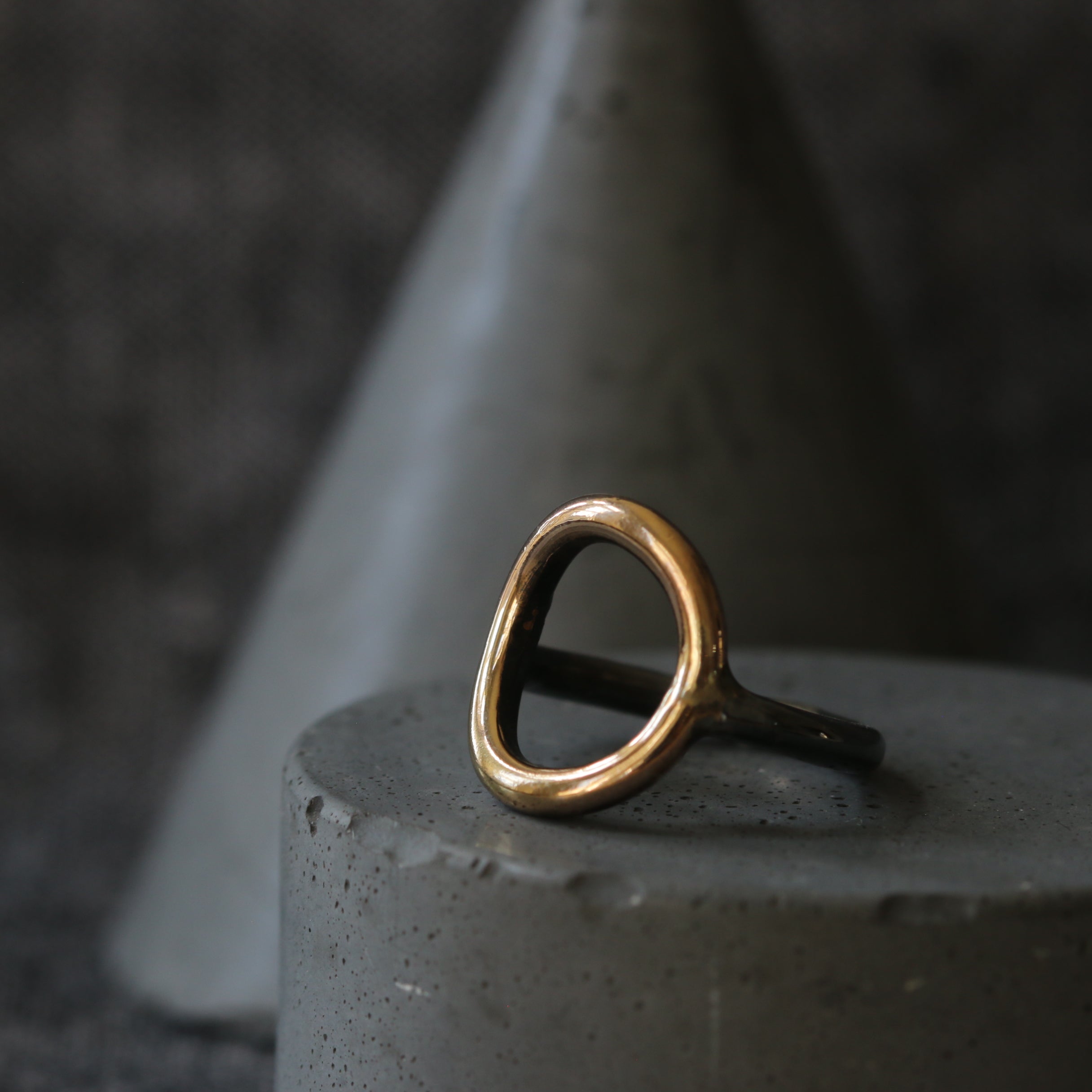 Silver and Gold Open Circle Ring