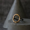 Silver and Gold Open Circle Ring - Thumbnail 3