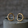 Silver and Gold Open Circle Ring - Thumbnail 5