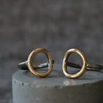 Silver and Gold Open Circle Ring - Image 5