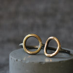 Silver and Gold Open Circle Ring - Image 6