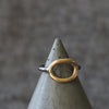 Silver and Gold Open Oval Ring - Thumbnail 4