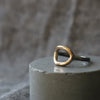 Silver and Gold Open Oval Ring - Thumbnail 5