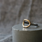 Silver and Gold Open Oval Ring - Image 5