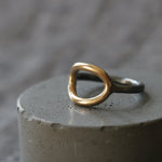 Silver and Gold Open Oval Ring - Image 1