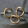 Silver and Gold Open Oval Ring - Thumbnail 7