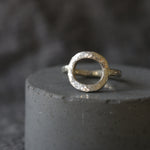 Hammered Silver Open Circle Ring - Image 3