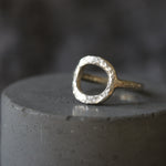 Hammered Silver Open Circle Ring - Image 5