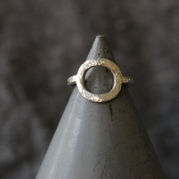 Hammered Silver Open Circle Ring - Image 8