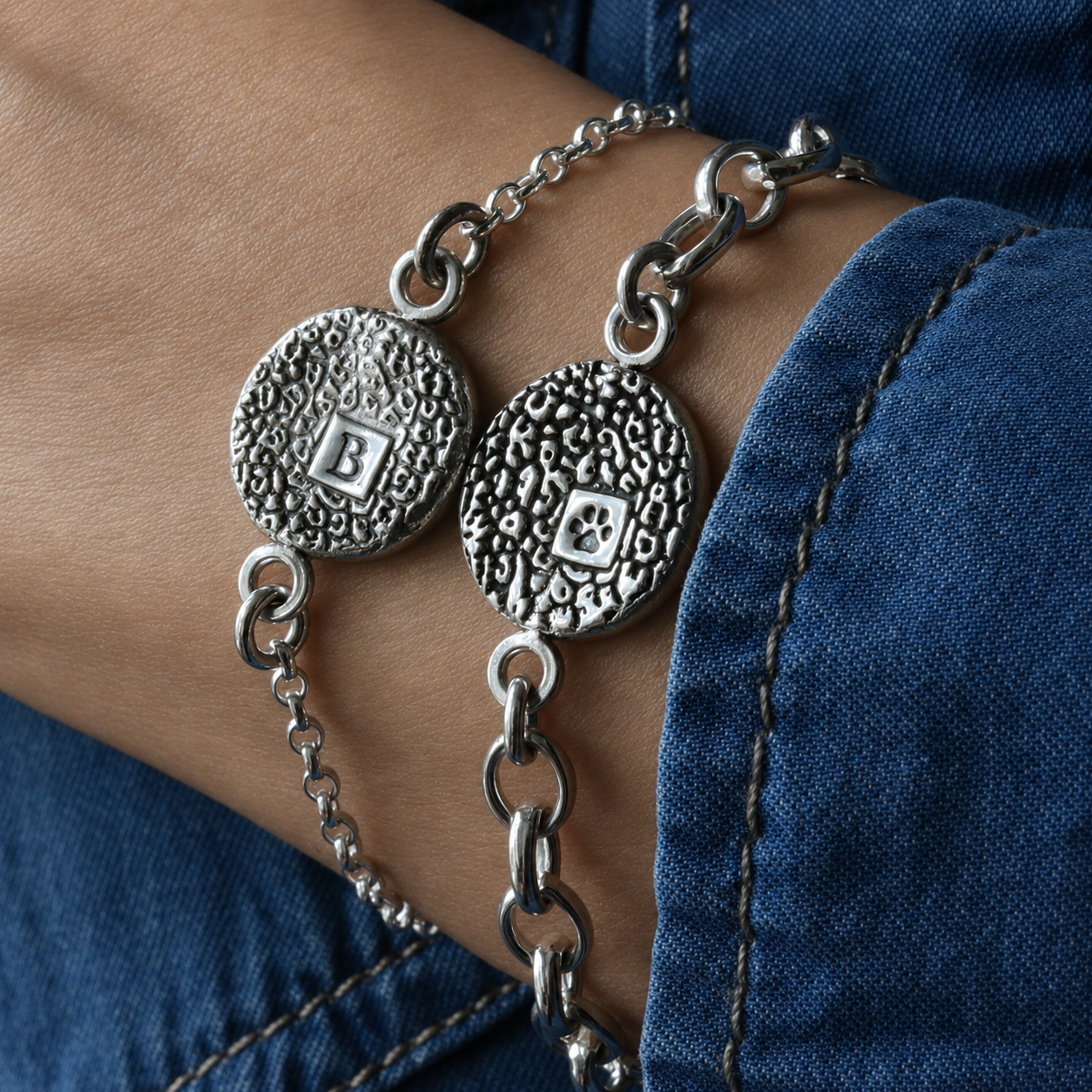 Silver Dog Nose Print Bracelet