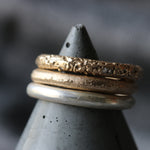 Sand Cast Gold Ring with Moissanite Stones - Image 2