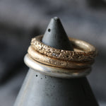 Sand Cast Sterling Silver Ring with Moissanite Stones - Image 4