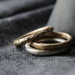 Sand Cast Gold Ring with Moissanite Stones - Image 5