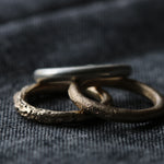 Sand Cast Gold Ring with Moissanite Stones - Image 8