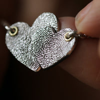 Silver Entwined Duet Hearts Print Necklace - Thumbnail 2