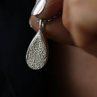 Silver Droplet Dog Nose Print Necklace – Wide Droplet