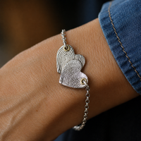 Silver Entwined Hearts Print Bracelet - Thumbnail 1
