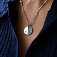 Silver Eclipse Dog Nose Print Necklace - Thumbnail 2