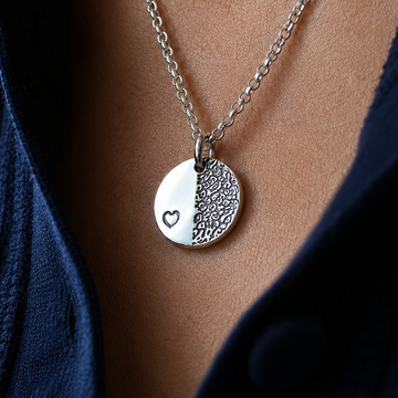Silver Eclipse Dog Nose Print Necklace