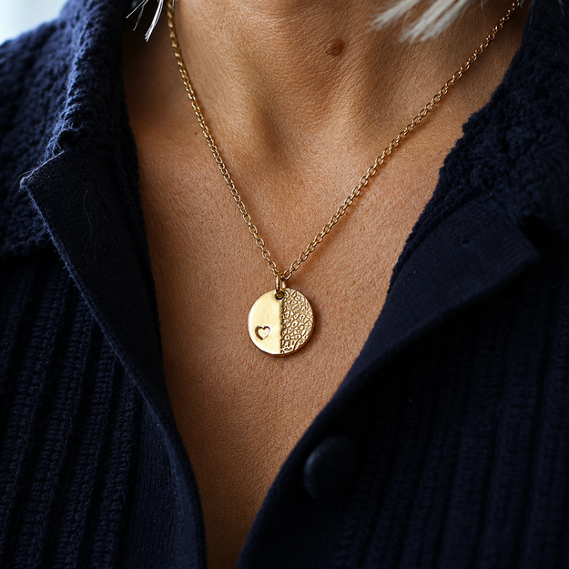 Gold Vermeil Eclipse Dog Nose Print Necklace