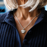 Silver Snozza™ Regular Heart Dog Nose Impression Necklace – To anyone else, a textured silver heart. To you, your dog.