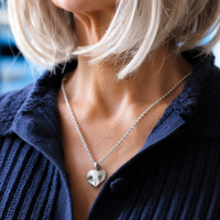 Silver Snozza™ Regular Heart Dog Nose Impression Necklace – Beautifully wearable every day