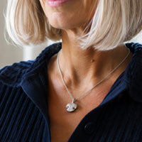 Silver Snozza™ Rounded Dog Nose Impression Necklace - Thumbnail 1