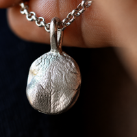 Silver Snozza™ Rounded Dog Nose Impression Necklace - Thumbnail 4