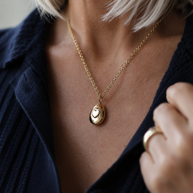 Gold Secret Chamber Pebble Ashes Necklace - Image 5