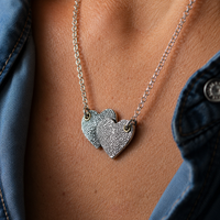 Silver Entwined Hearts Print Necklace – Fingerprint and Dog Nose Print