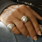 Silver Bombé Ring - Image 1